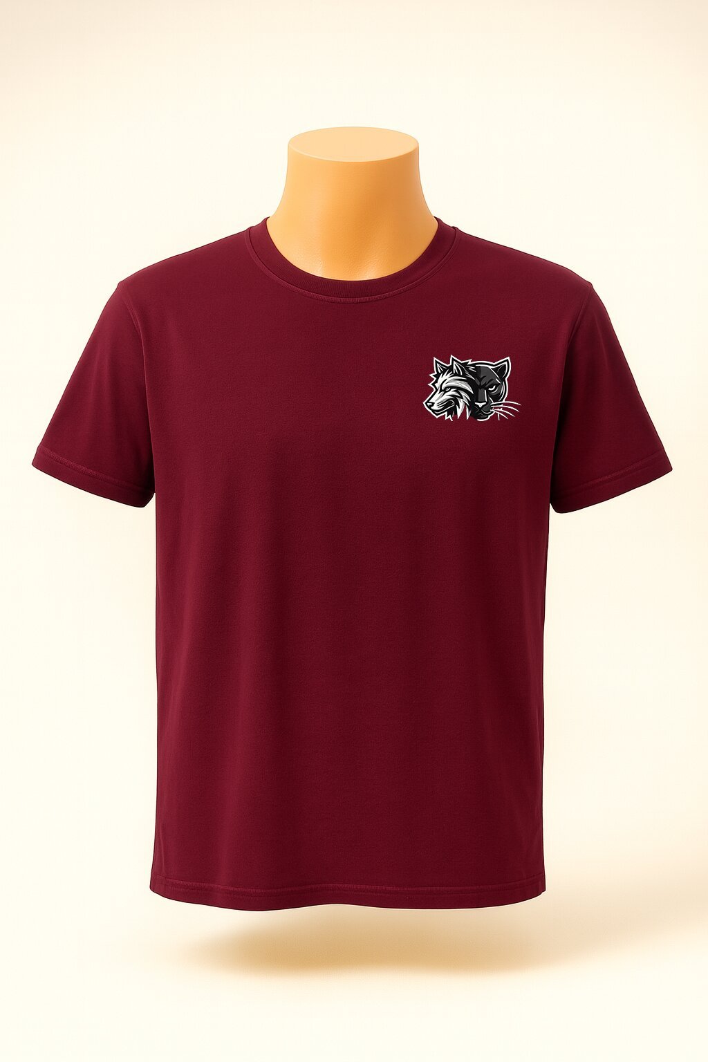 Chest Logo Printed T-shirt – Maroon